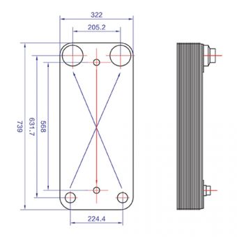 Паянный теплообменник ZB3-210